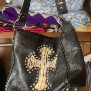 Western zebra cross purse
